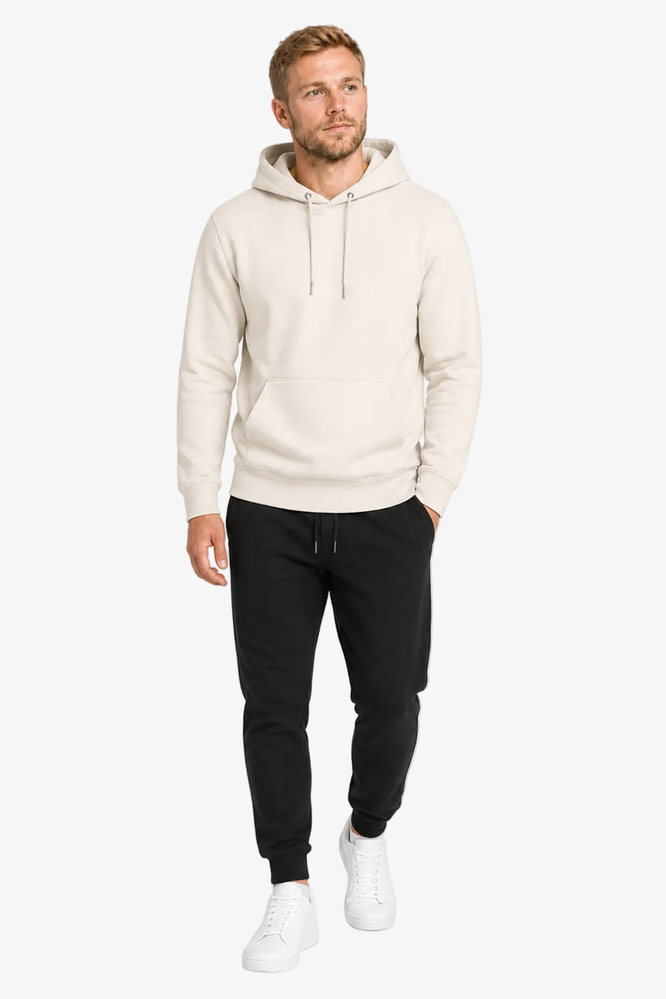 RAINBOW LAKE Hoodie Ivory – Fullbody Vorderseite