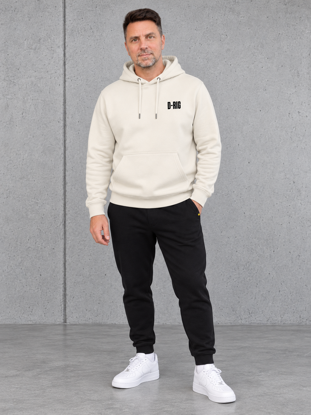 THE RIGS D RIG NS401 Hoodie – Ganzkörper Vorderansicht #color_ivory