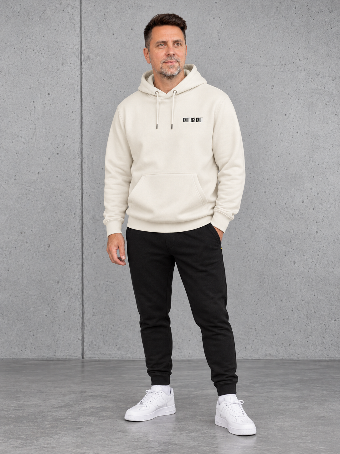 THE RIGS KNOTLESS KNOT NS401 Hoodie – Ganzkörper Vorderansicht #color_ivory