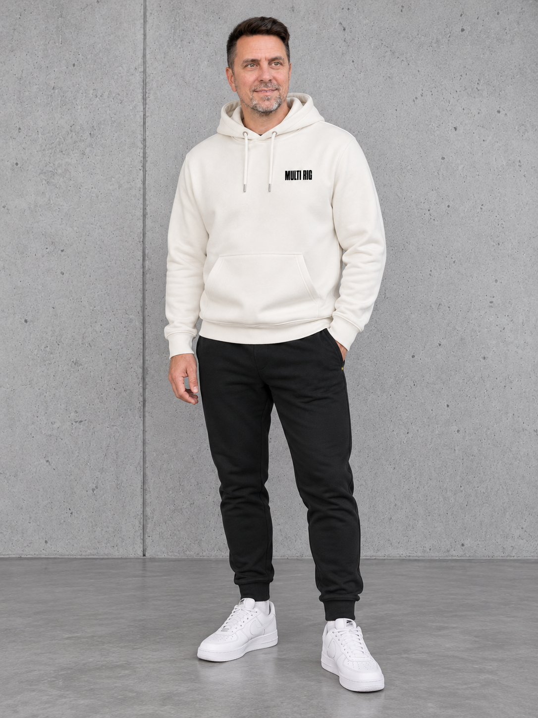 THE RIGS MULTI RIG NS401 Hoodie – Ganzkörper Vorderansicht #color_ivory