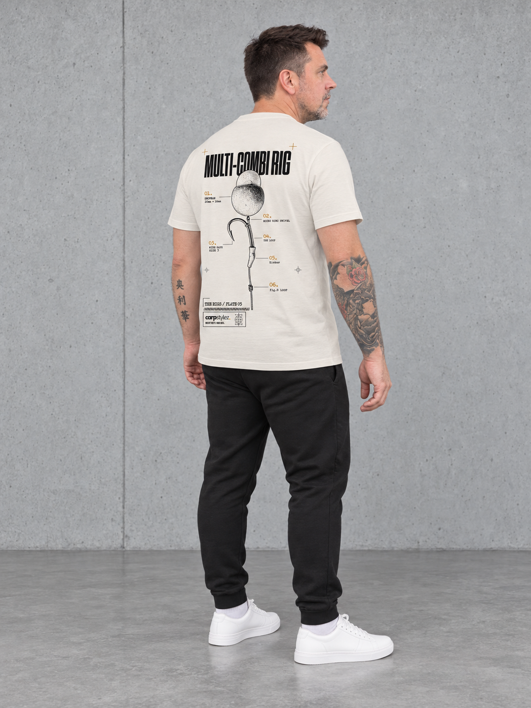 carpstylez multi combi rig Shirt Ivory – Ganzkörper schräg hinten _var_ivory #farbe_ivory
