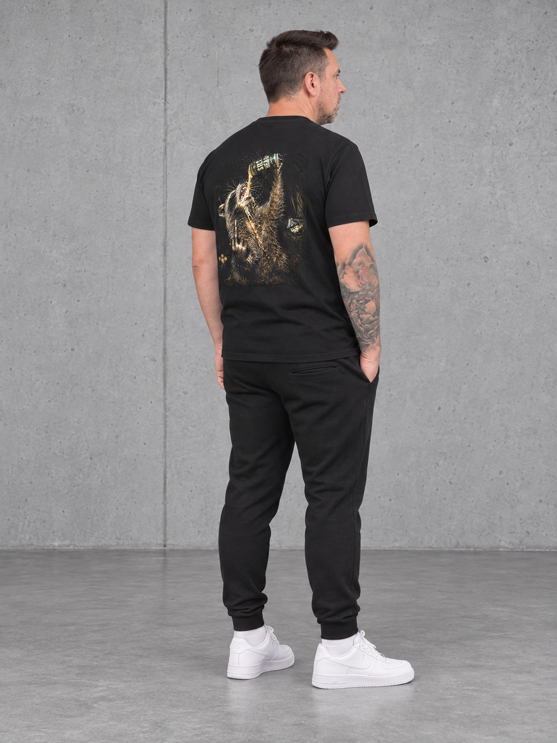 carpstylez ROCC ON NS305 Shirt Black – Ganzkörper Rücken Dreiviertel #farbe_black