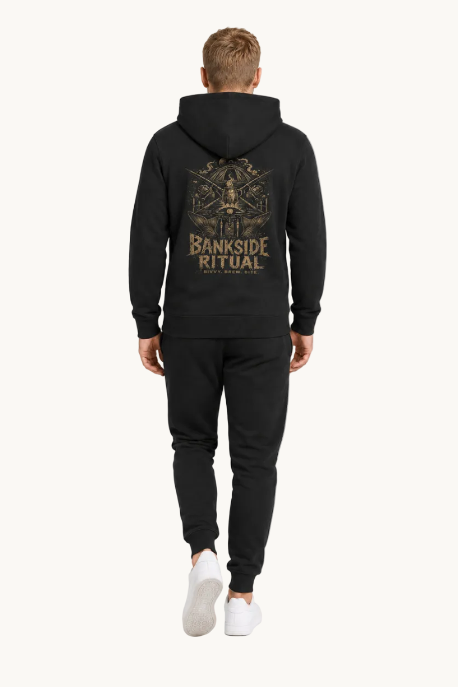 BANKSIDE RITUAL NS401 Hoodie Black – Ganzkörper Rückseite