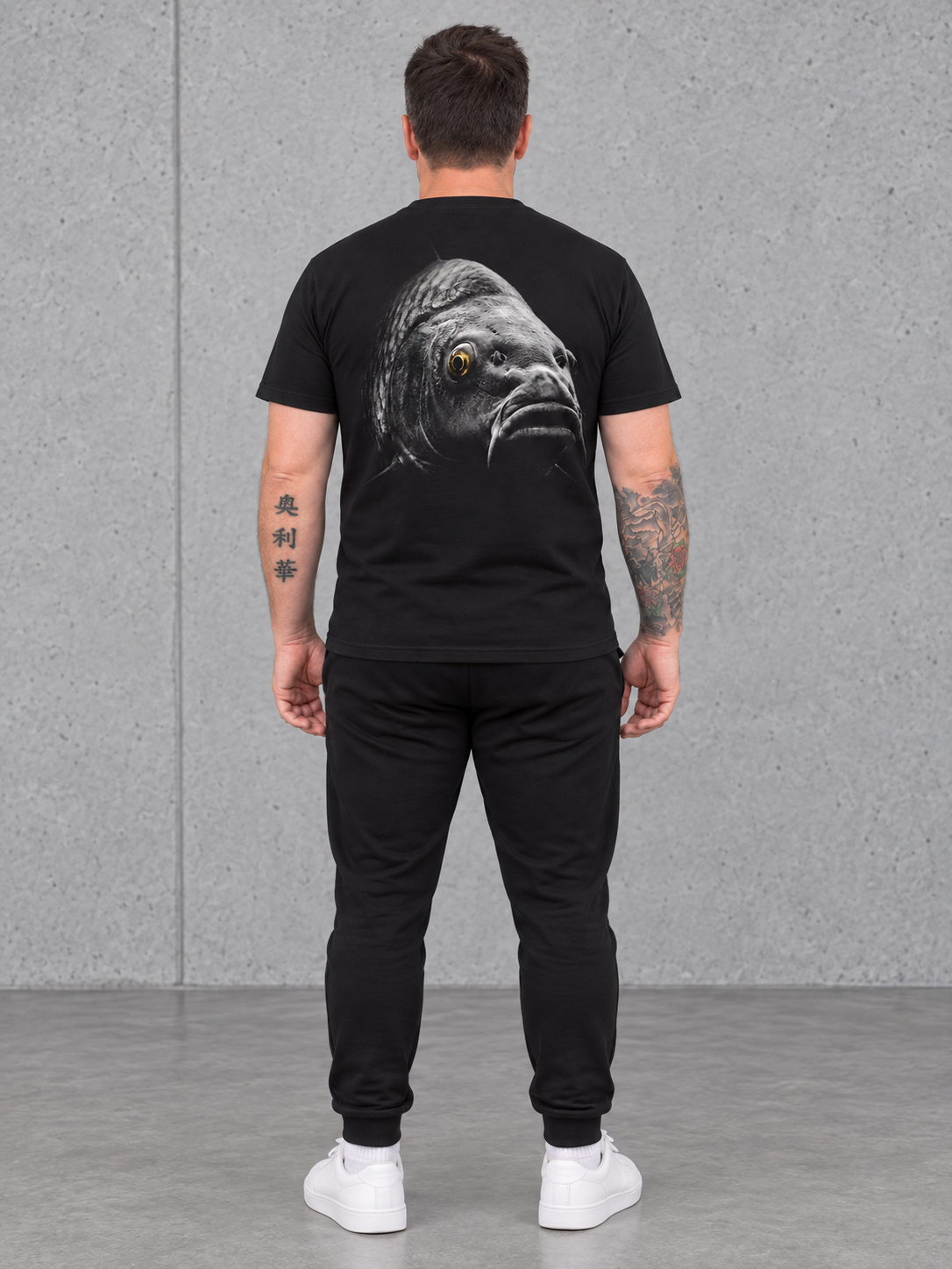 carpstylez BLACKWATER CARP Shirt – Ganzkörper Rücken #farbe_black