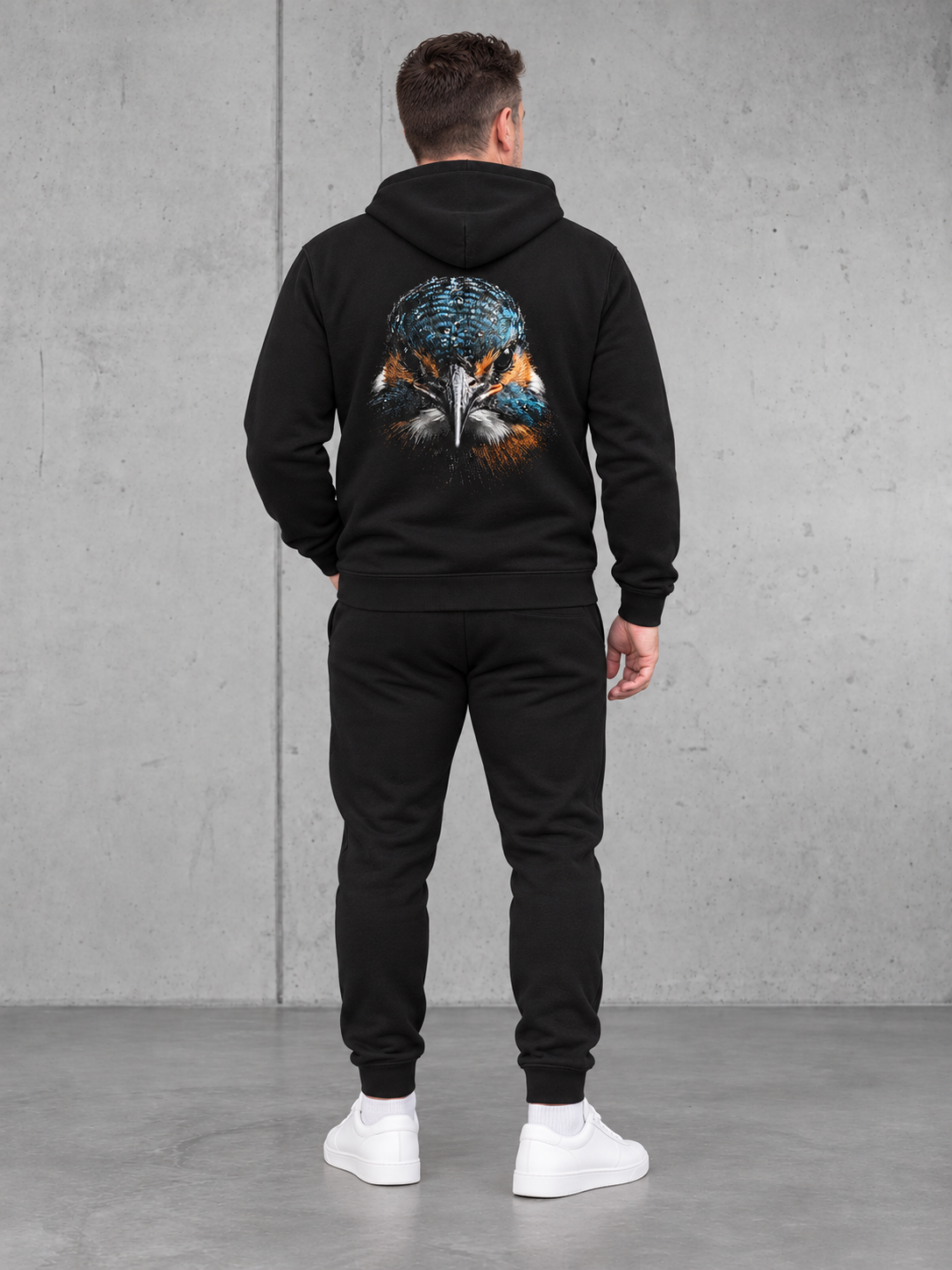 BLACKWATER KINGFISHER Hoodie – Ganzkörper Rücken #farbe_black