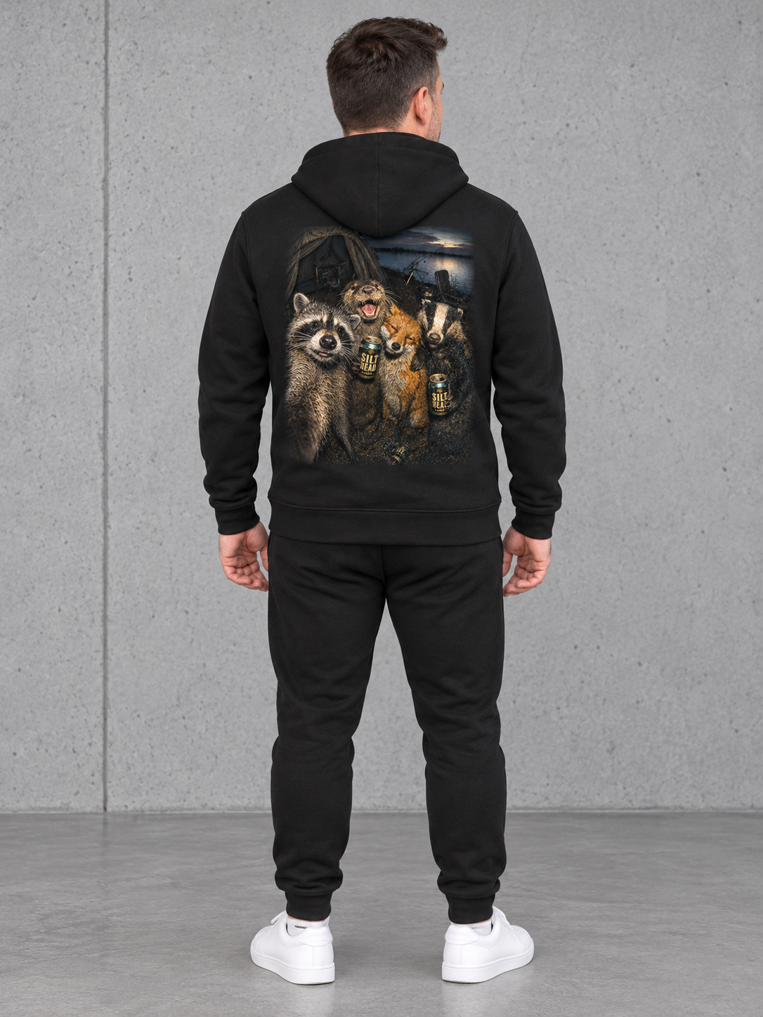 CHEERS Hoodie Black – Ganzkörper-Rückenansicht #farbe_black