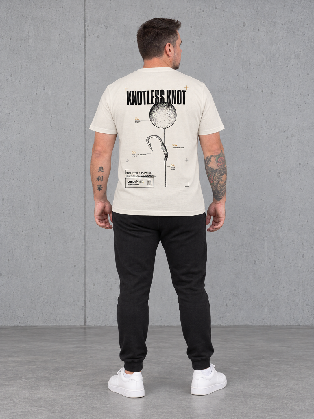 carpstylez knotless knot Shirt Ivory – Ganzkörper hinten _var_ivory #farbe_ivory