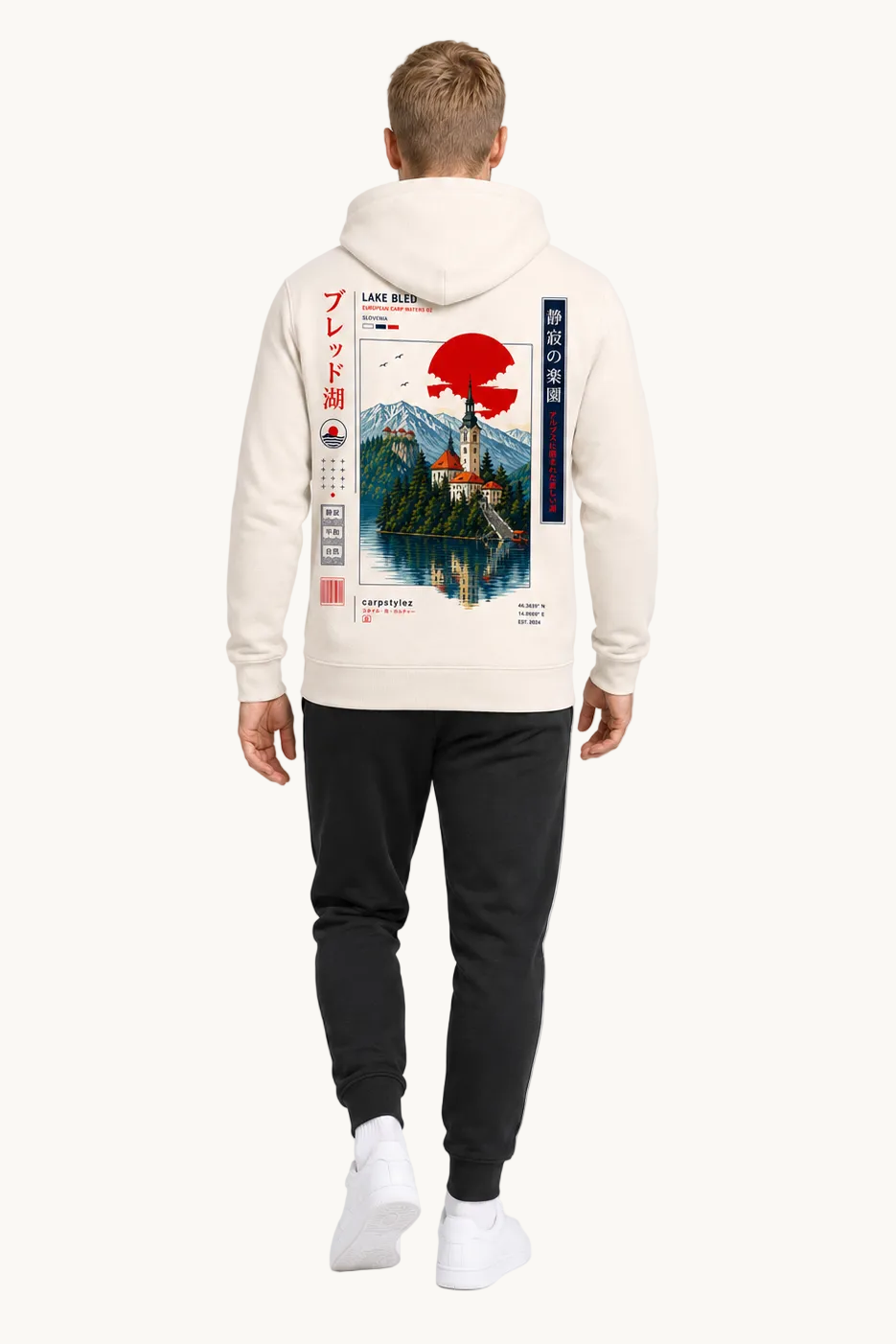 LAKE BLED NS401 Hoodie Ivory – Fullbody Rücken