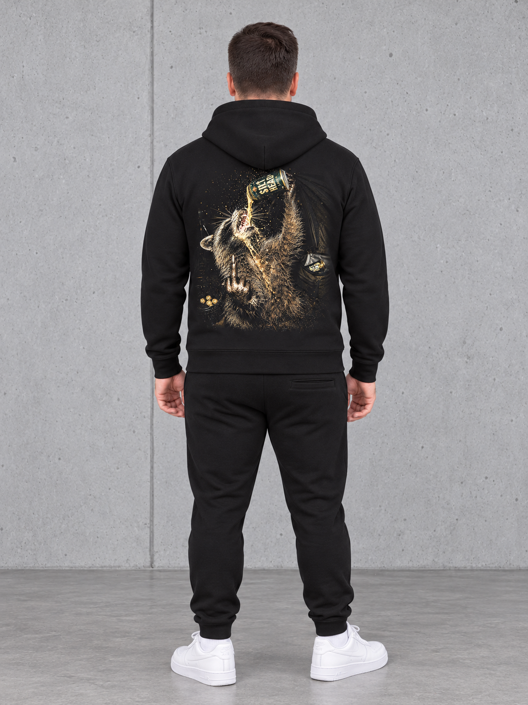 ROCC ON Hoodie Black – Ganzkörper Rücken #farbe_black