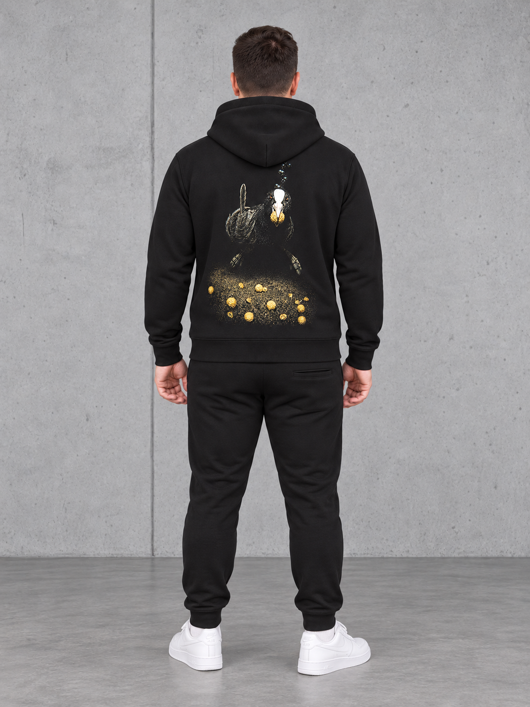 THANKS, DUMBASS Hoodie Black – Ganzkörper Rücken #farbe_black