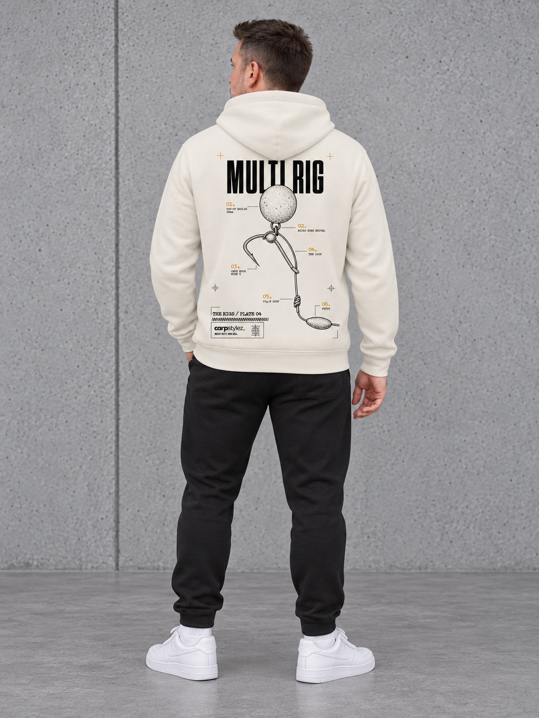 THE RIGS MULTI RIG NS401 Hoodie – Ganzkörper Rückenansicht #color_ivory
