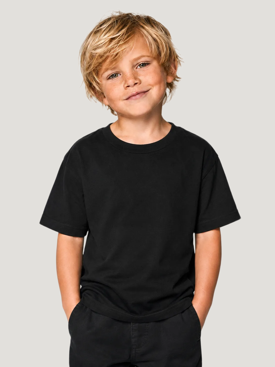BLACKWATER KINGFISHER Kids Shirt Schwarz – cleane Vorderansicht, Karpfenangler-Streetwear #farbe_black