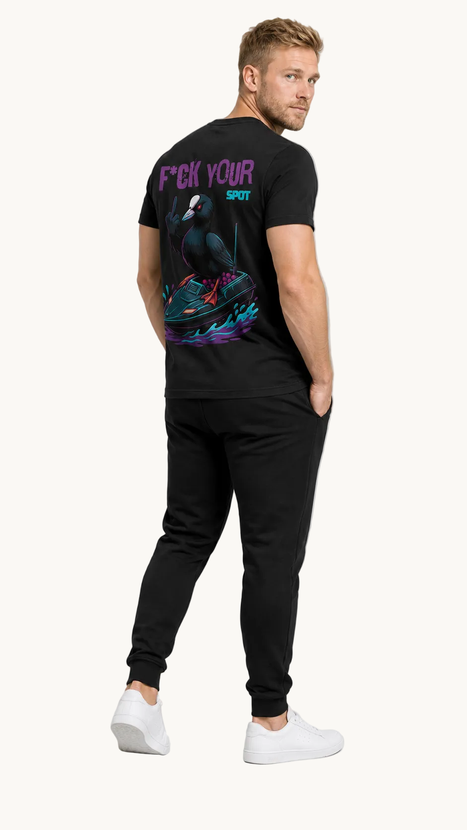 carpstylez F*CK YOUR SPOT Shirt – Studio Mock Fullbody, Karpfen-Streetwear