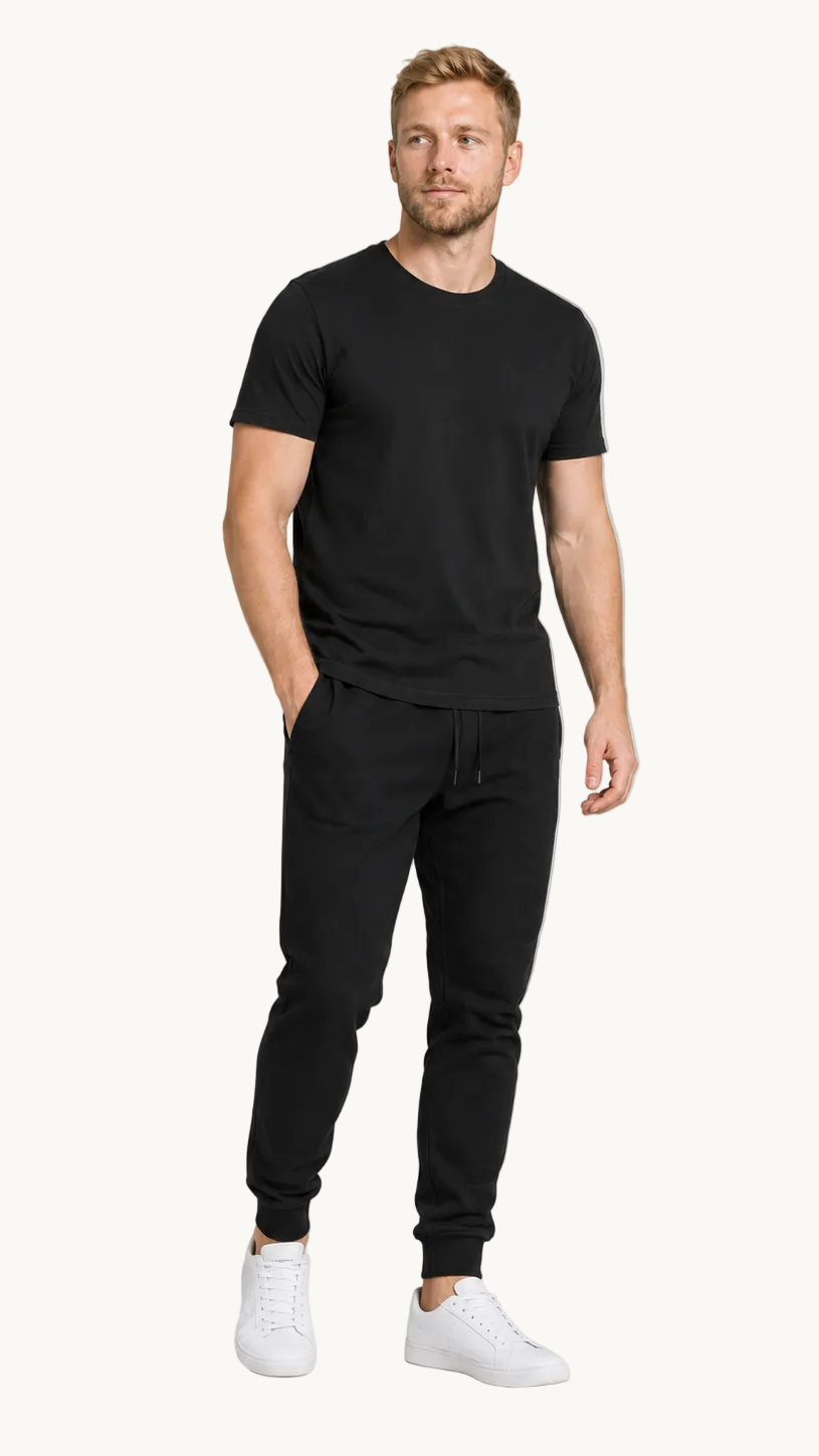 carpstylez FLUO ORANGE POP-UP Club Shirt schwarz – getragen, Ganzkörper Vorderseite