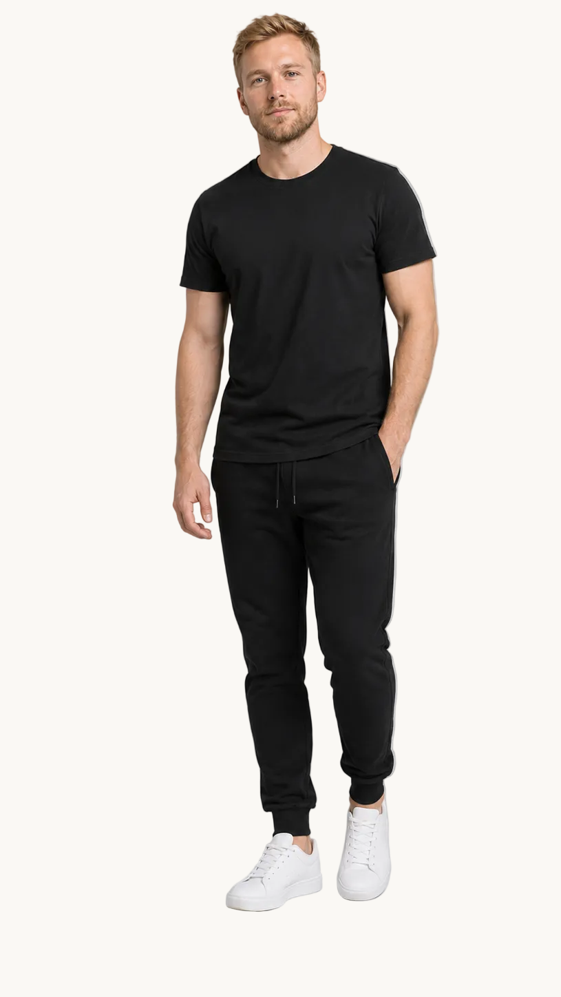 carpstylez FLUO PINK POP-UP Club Shirt schwarz – getragen, Ganzkörper Vorderseite
