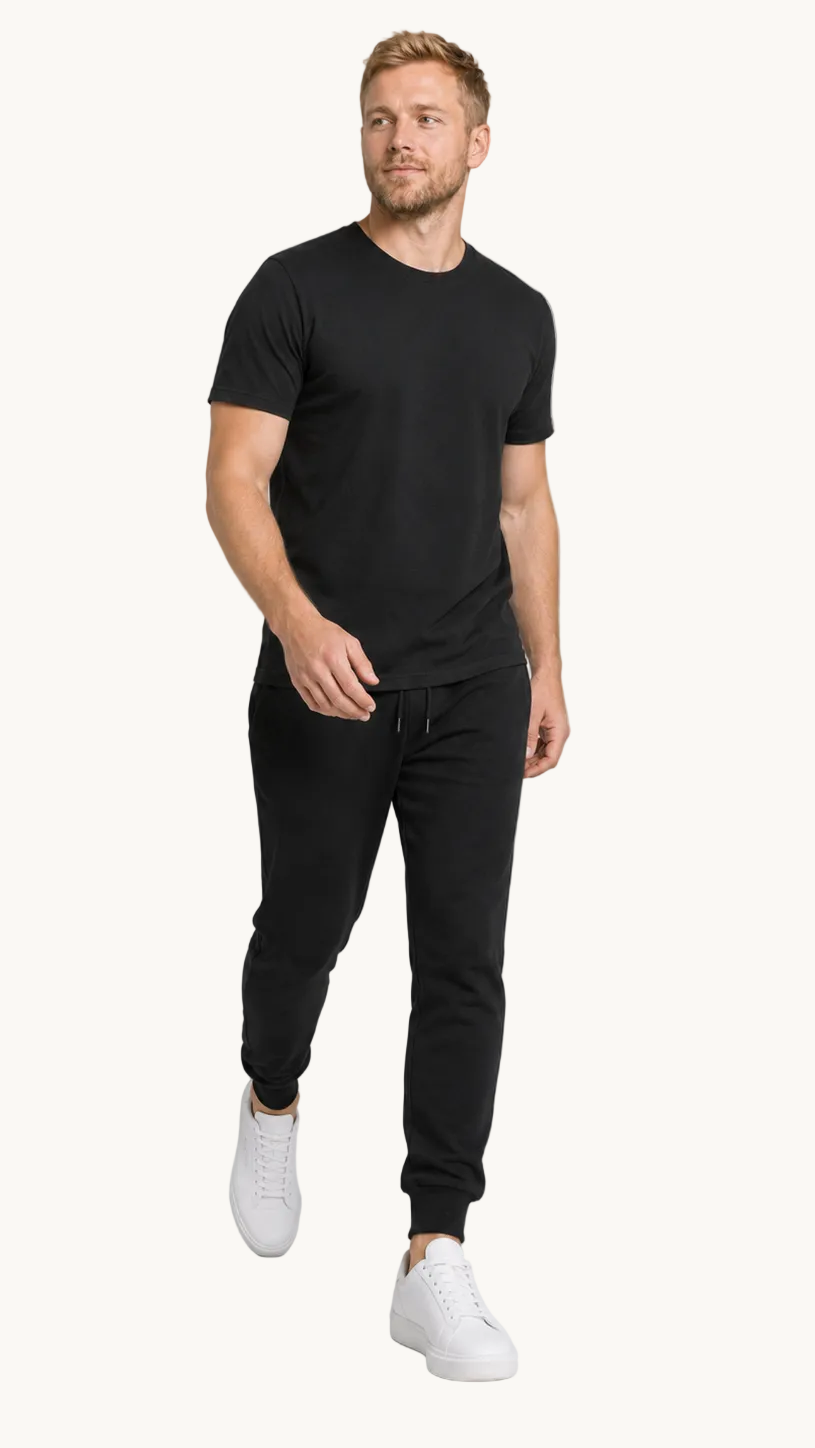 carpstylez FLUO WHITE POP-UP Club Shirt schwarz – getragen, Ganzkörper Vorderseite