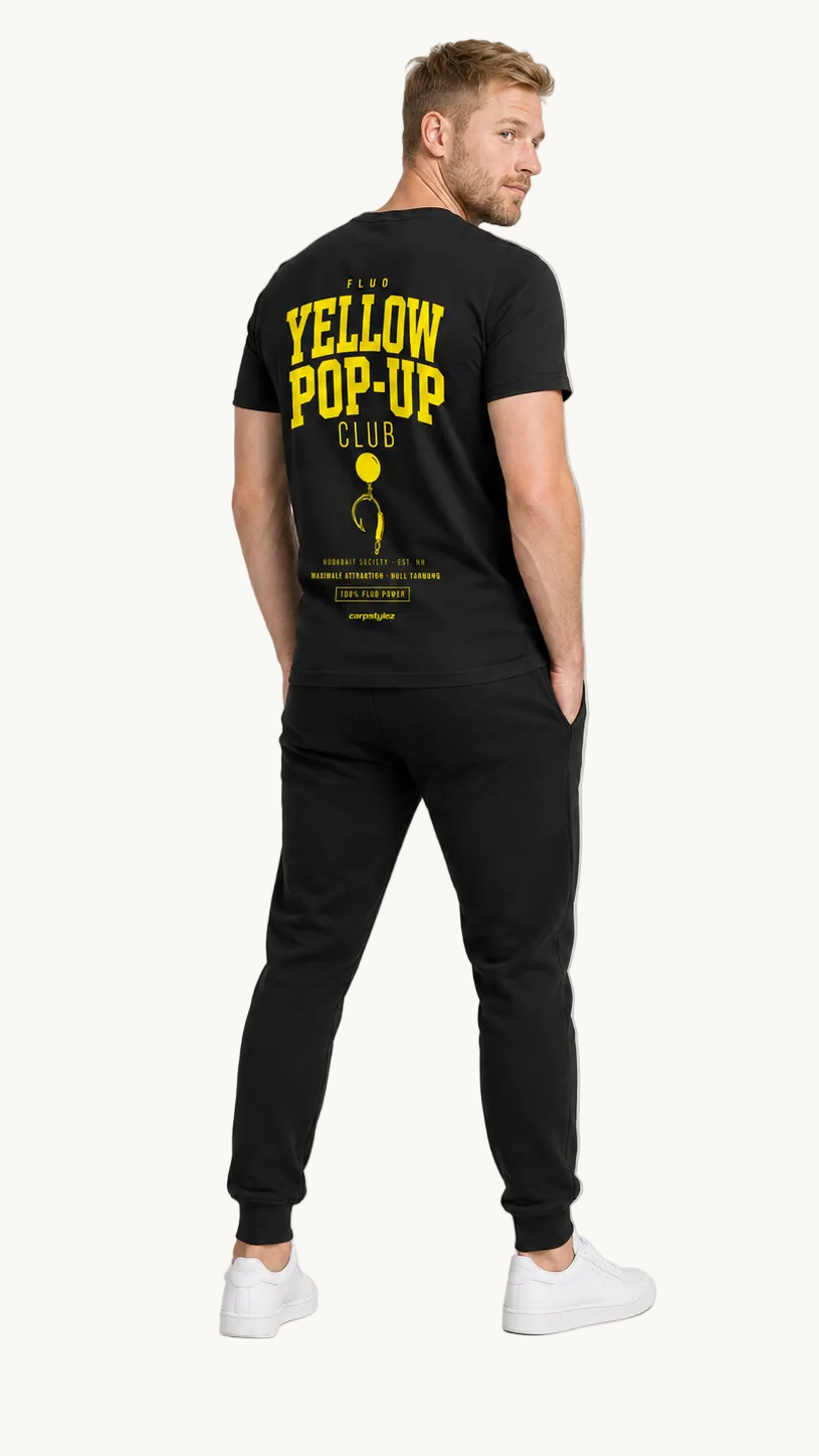 carpstylez FLUO YELLOW POP-UP Club Shirt schwarz – getragen, Ganzkörper Rückseite