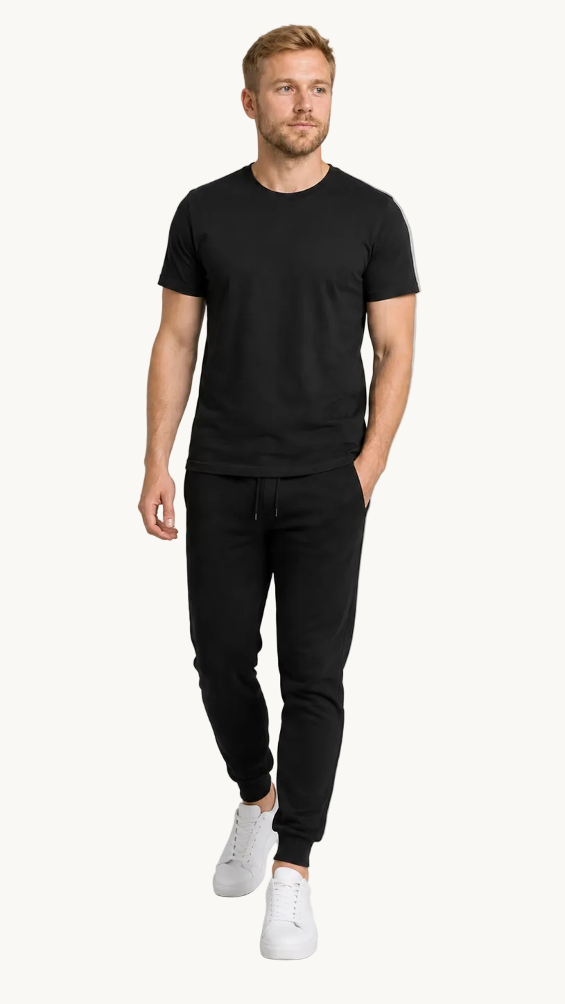carpstylez FLUO YELLOW POP-UP Club Shirt schwarz – getragen, Ganzkörper Vorderseite