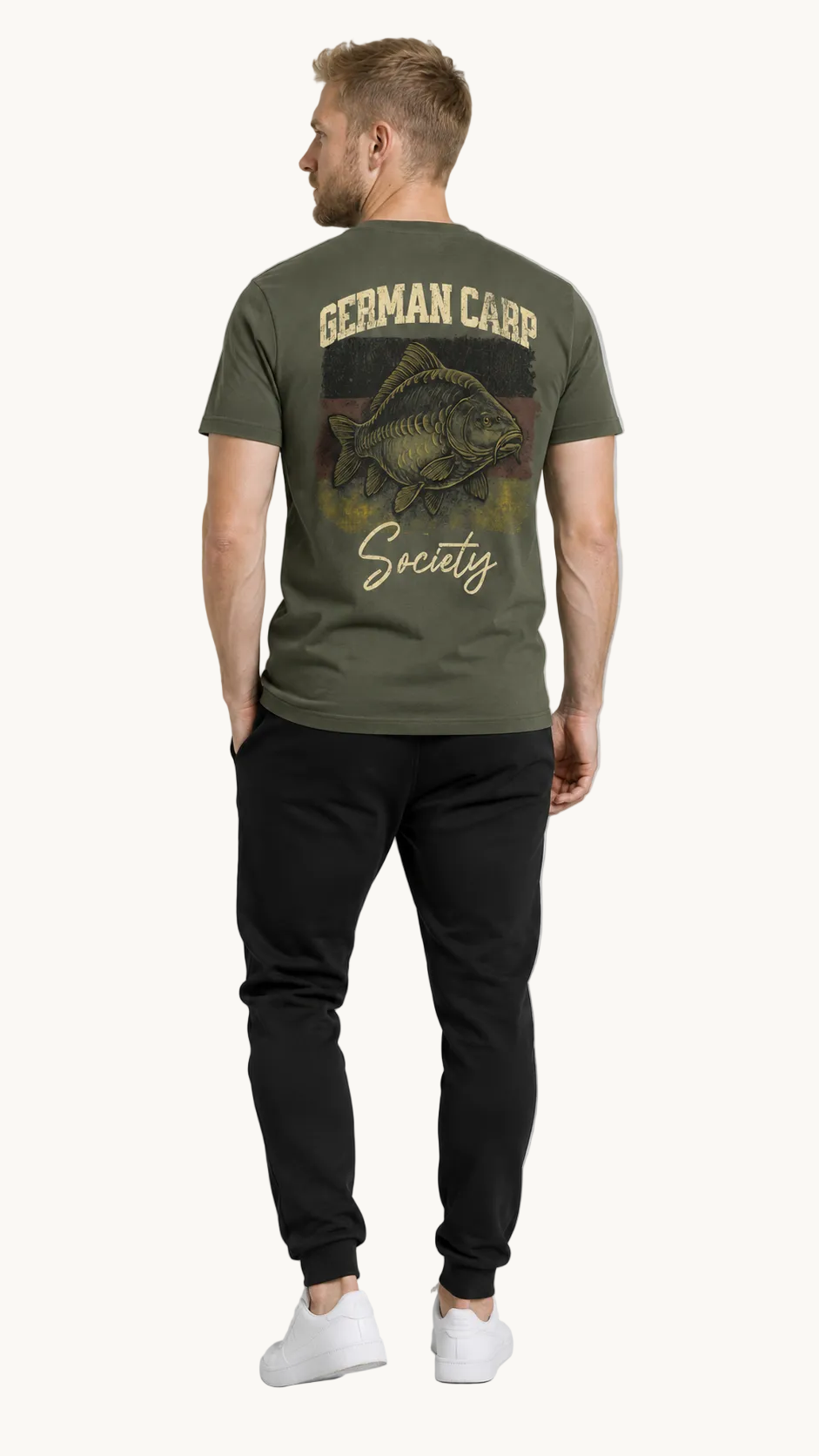 carpstylez GERMAN CARP Society Shirt – Studio Mock Fullbody, Karpfen-Streetwear