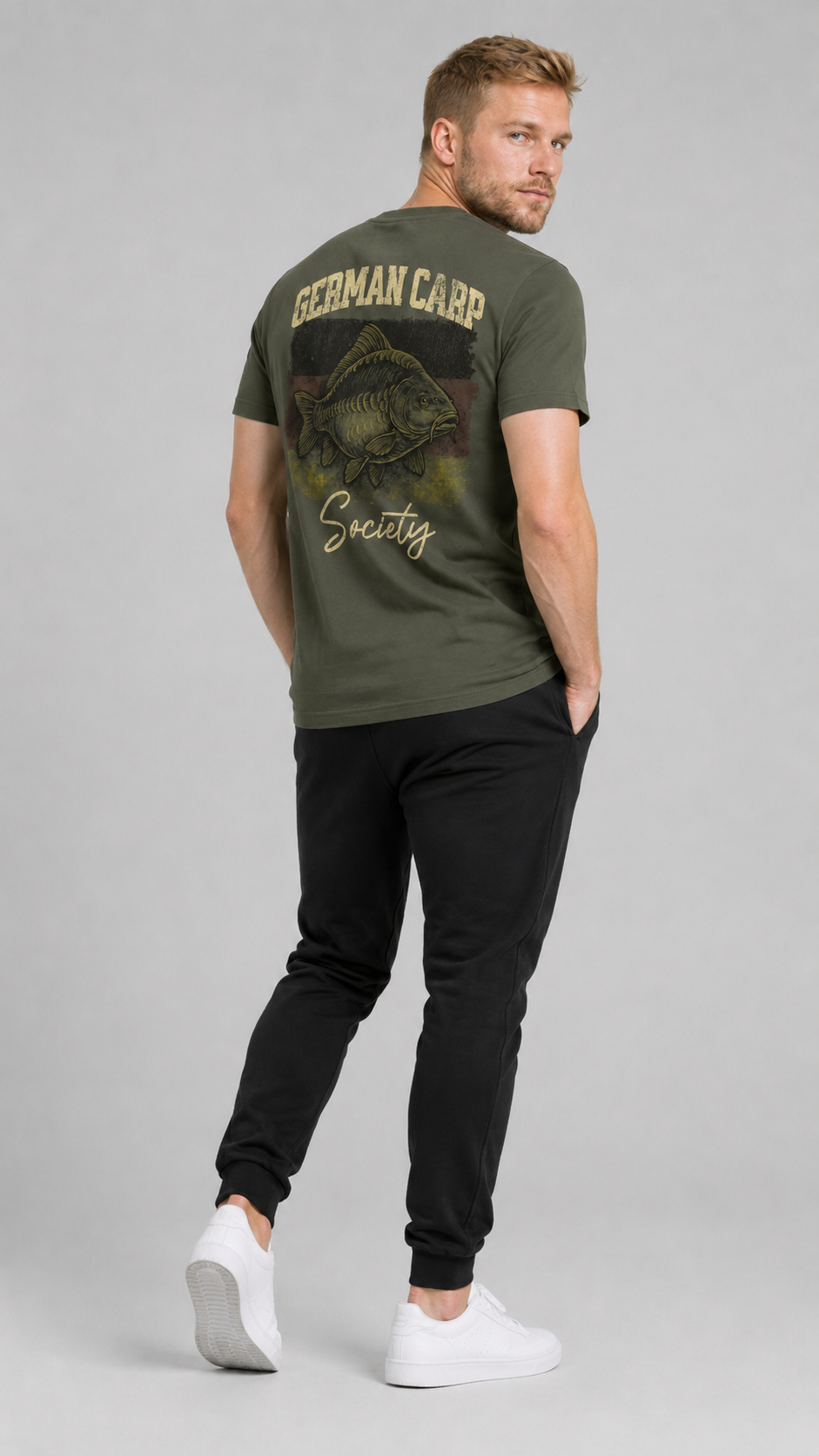 carpstylez GERMAN CARP Society Shirt – Studio Mock Fullbody, Karpfen-Streetwear