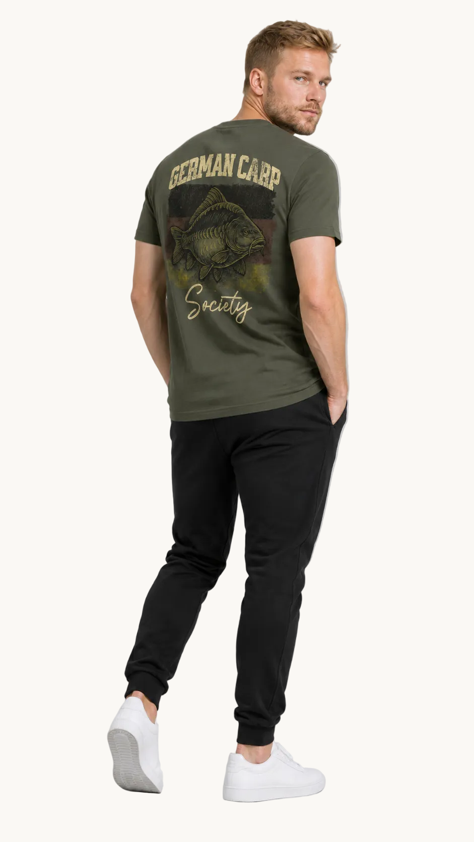 carpstylez GERMAN CARP Society Shirt – Studio Mock Fullbody, Karpfen-Streetwear