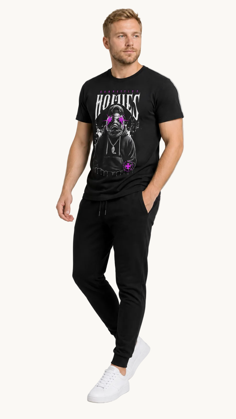 carpstylez HOMIES Shirt – Studio Mock Fullbody, Karpfen-Streetwear