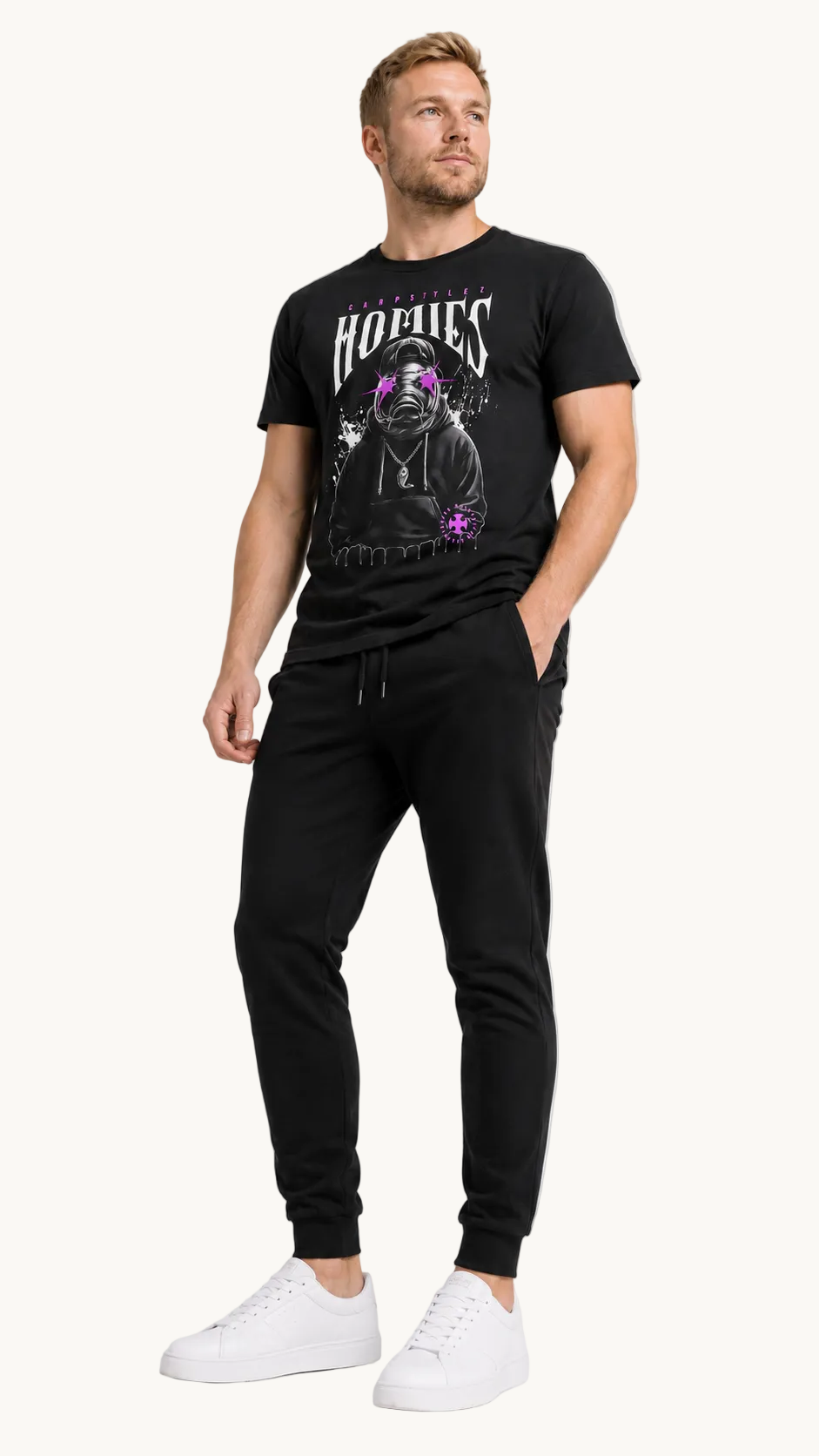 carpstylez HOMIES Shirt – Studio Mock Fullbody, Karpfen-Streetwear