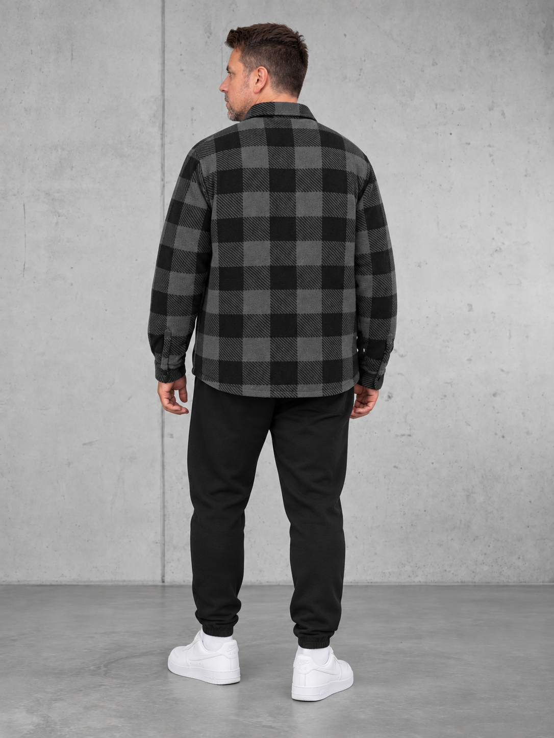 ESSENTIALS Karo Steppoverhemd NS523 – 08-fullbody-back #farbe_iron grey / black