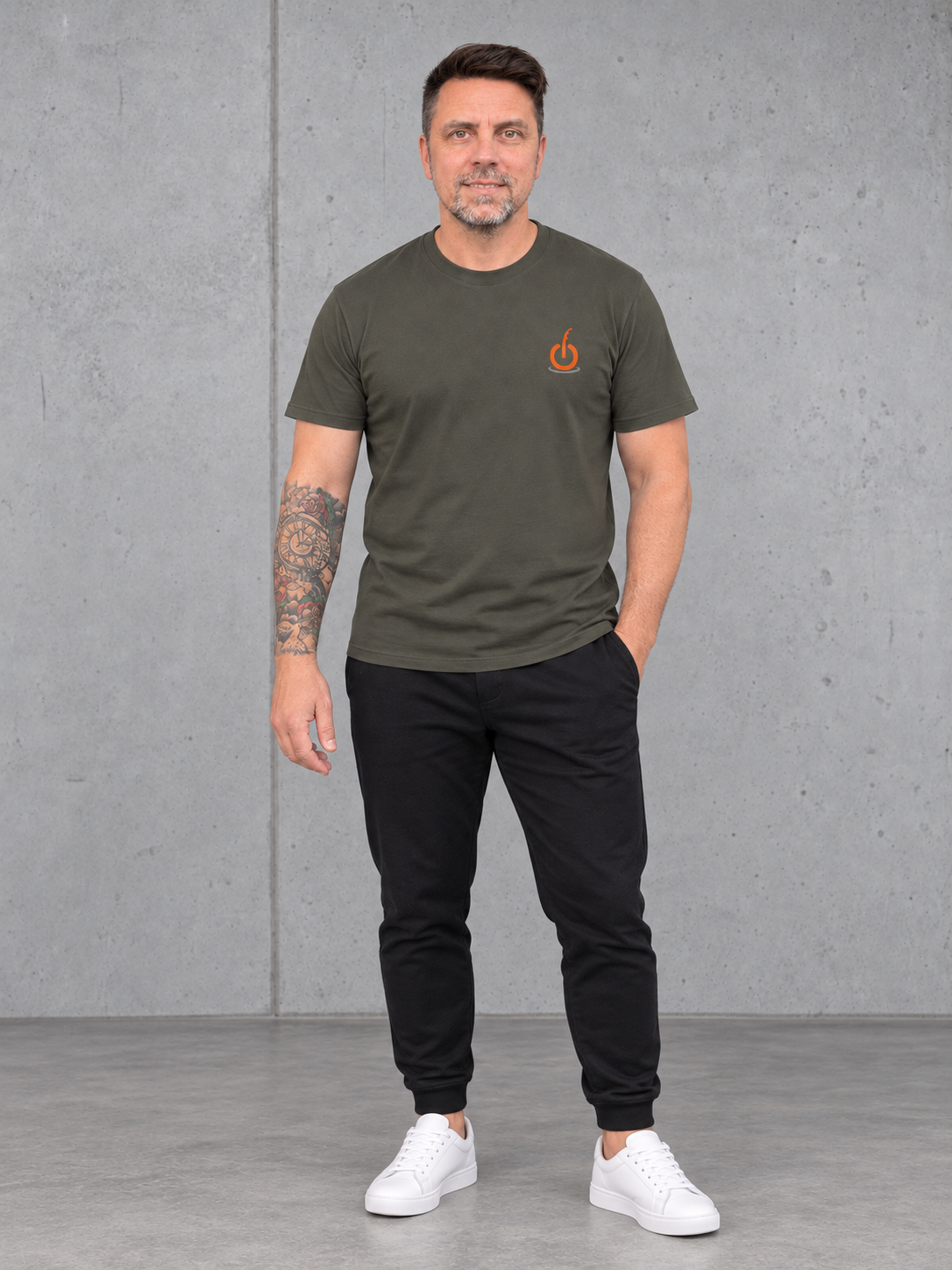 carpstylez OFFLINE Shirt – Olli Ganzkörper Vorderseite #farbe_organic khaki