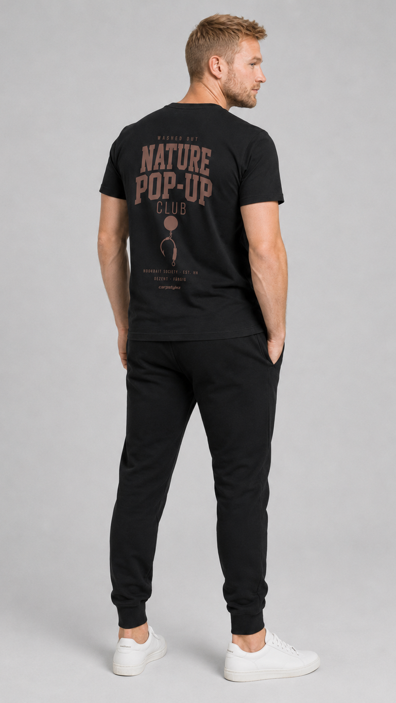 carpstylez WASHED OUT NATURE POP-UP Club Shirt – getragen, Ganzkörper Rückseite