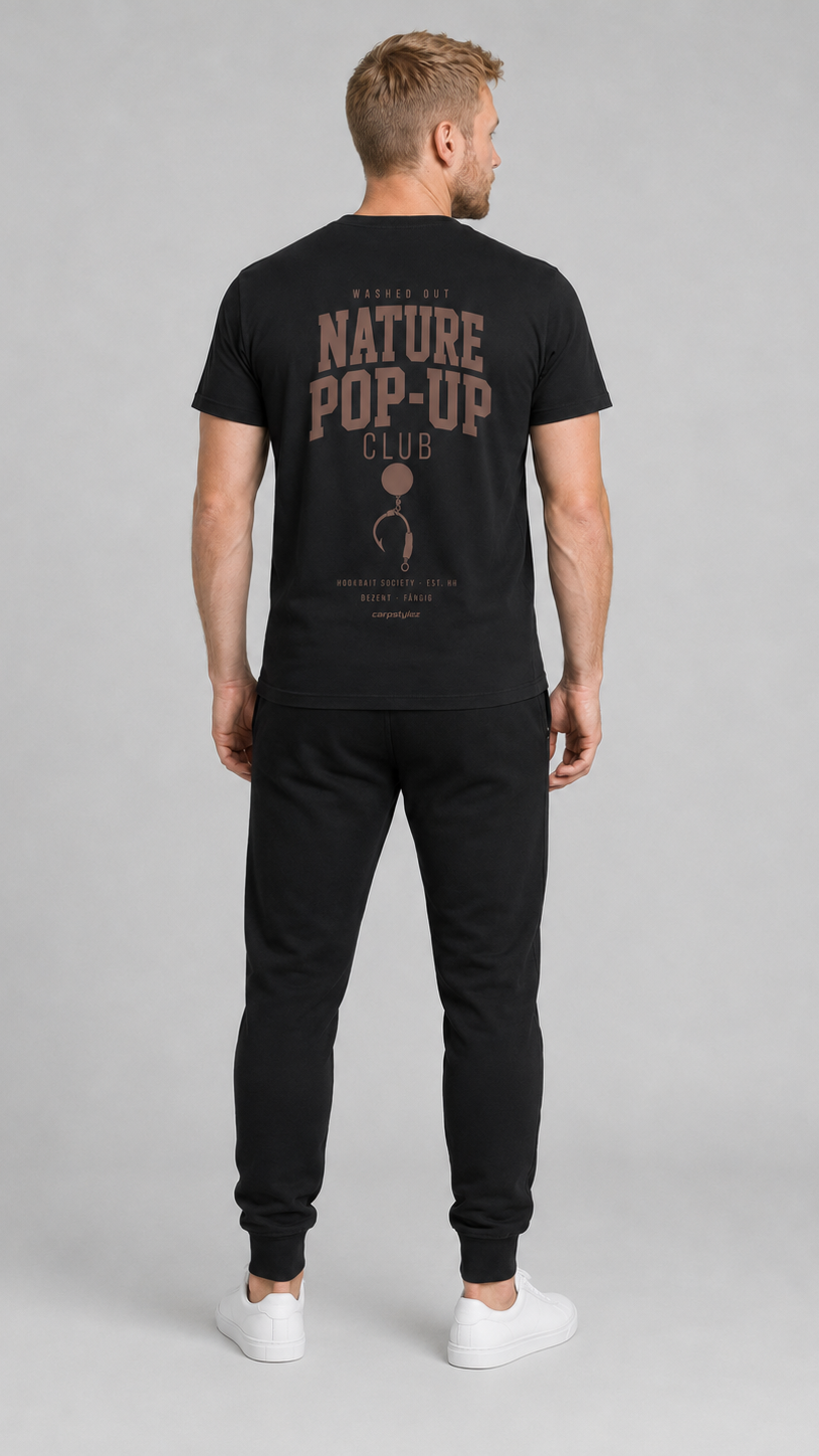 carpstylez WASHED OUT NATURE POP-UP Club Shirt – getragen, Rückansicht Ganzkörper