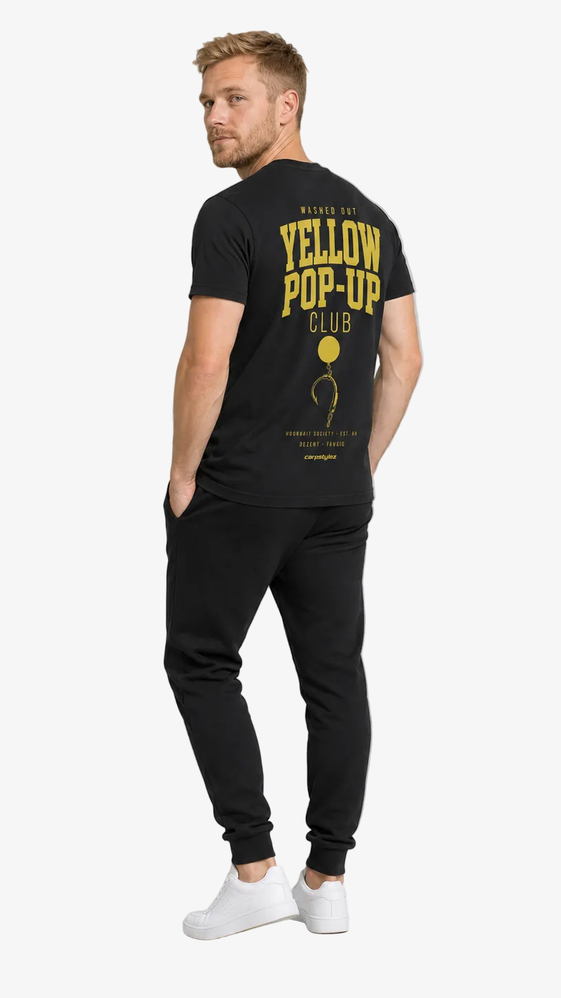 carpstylez WASHED OUT YELLOW POP-UP Club Shirt – getragen, Ganzkörper Rückseite