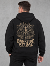 BANKSIDE RITUAL NS408 Oversize Hoodie Black – worn back hero #color_black