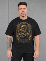 Bankside Saint Oversize Shirt NS351 – Black – Frontansicht mit großem Frontprint