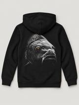 carpstylez Kids Hoodie BLACKWATER CARP in Black – Rückseite als Flatlay #farbe_black