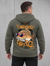 CARPIFIED SWAG Hoodie Organic Khaki – getragen, Rücken #farbe_organic khaki