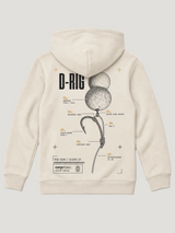 carpstylez Kids Hoodie D-Rig in Ivory – Rückseite als Flatlay #farbe_ivory