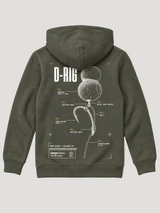carpstylez Kids Hoodie D-Rig in Organic Khaki – Rückseite als Flatlay #farbe_organic khaki