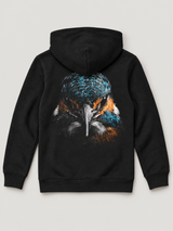 carpstylez Kids Hoodie BLACKWATER KINGFISHER in Black – Rückseite als Flatlay #farbe_black