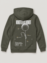 carpstylez Kids Hoodie Knotless Knot in Organic Khaki – Rückseite als Flatlay #farbe_organic khaki