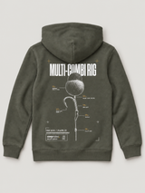 carpstylez Kids Hoodie Multi-Combi Rig in Organic Khaki – Rückseite als Flatlay #farbe_organic khaki