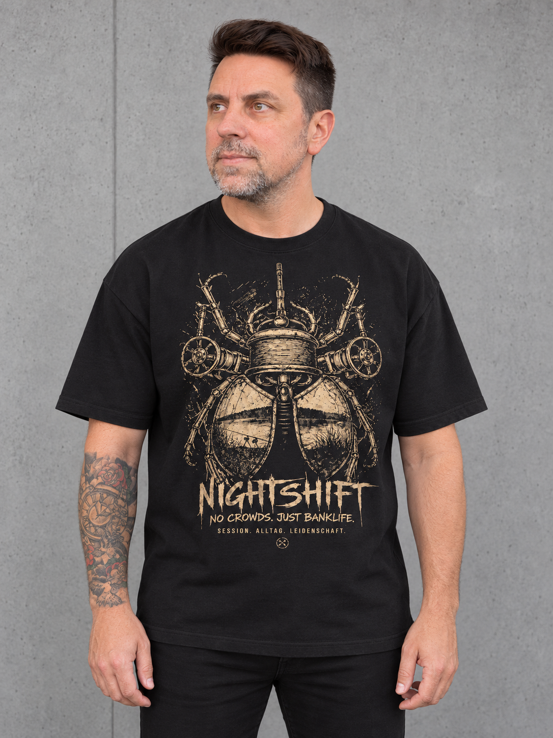 NIGHTSHIFT Oversize shirt Black – Ansicht 1