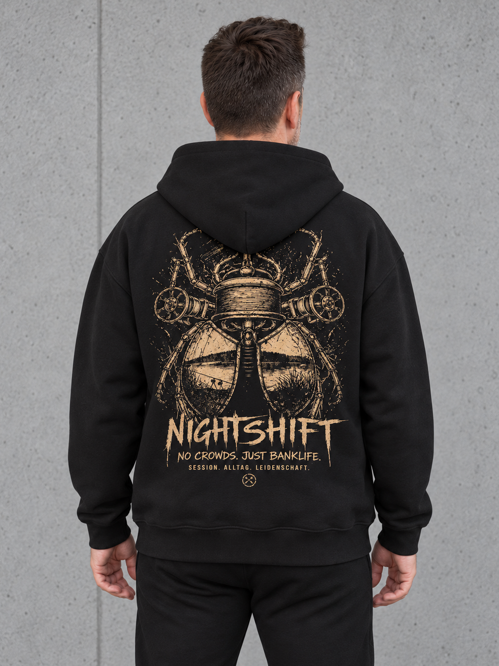 NIGHTSHIFT Oversize Hoodie Black – Ansicht 1 #color_black
