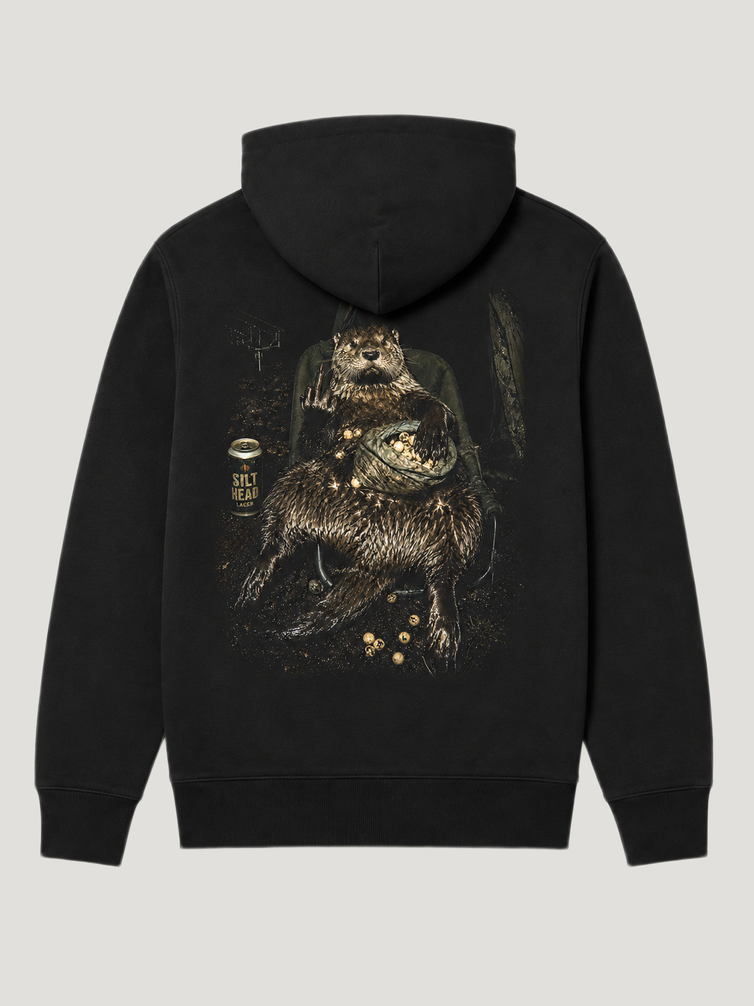 NO F*CKS Hoodie Black – Rücken Flatlay #farbe_black