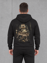 NO F*CKS Hoodie Black – Rückenansicht am Model #farbe_black