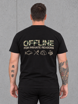 carpstylez OFFLINE Shirt Black Camo – Olli Rückenansicht mit Camo-Print #farbe_black camo