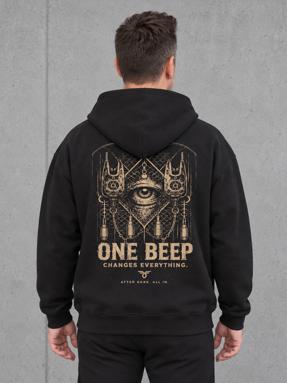 ONE-BEEP Oversize Hoodie Black – Ansicht 1 #color_black