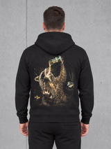 ROCC ON Hoodie Black – Rückenansicht am Model #farbe_black