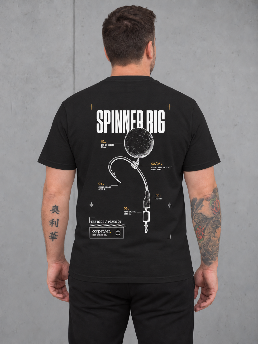 carpstylez Spinner Rig Shirt black – worn-back-hero _var_black #farbe_black