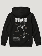 carpstylez Kids Hoodie Spinner Rig in Black – Rückseite als Flatlay #farbe_black